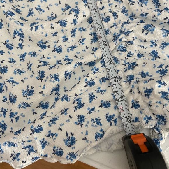 Stradivarius Mini Milkmaid Cottagecore Dress in Blue Floral NWT - Picture 7 of 7